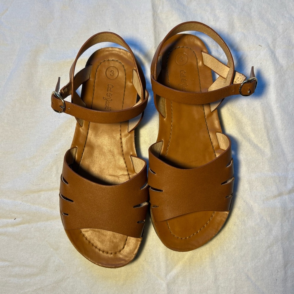 Girl's Cat And Jack Brown Sandals Size 3